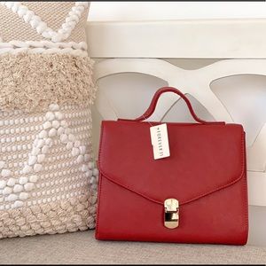 Faux Leather Handbag Structured with Strap